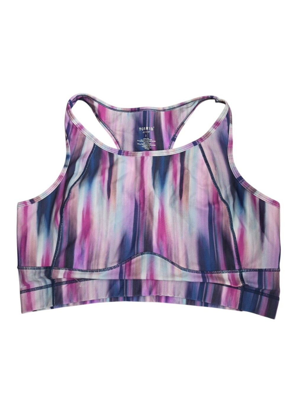 Torrid Purple Pink Blue Watercolor Print Sports Bra